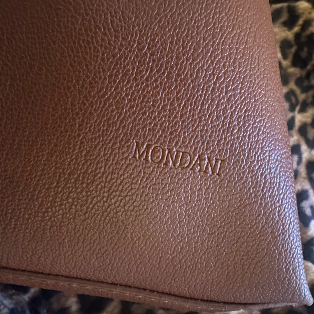Vintage Vegan Mondani Faux Leather Shoulder Bag Brown Double Handle - Picture 5 of 11
